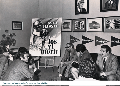 Press conference in Spain, in the sixties.