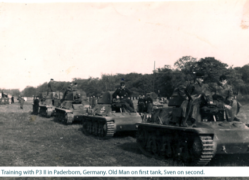 Training with P3 II in Paderborn, Germany. Old Man on first tank, Sven on second.