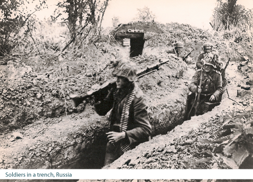 Soldiers in a trench, Russia.